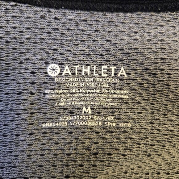 Athleta Speedlight Speckle Long Sleeve Top M Black Workout Athleisure Yoga NWOT - Picture 7 of 9